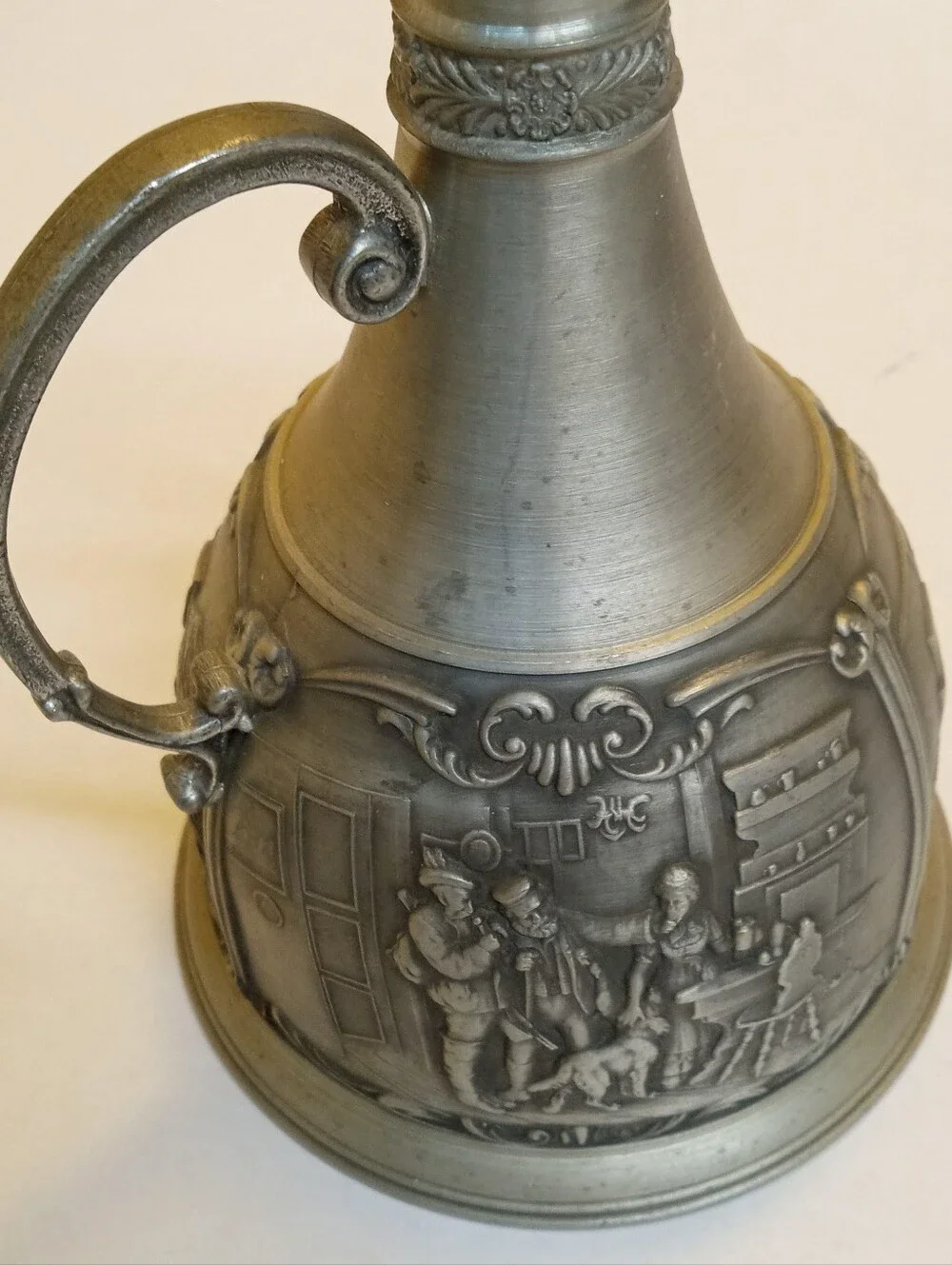 Vintage German pewter decanter produced by the maker SKS Zinn (marked 